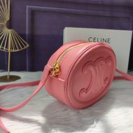 Celine Small Oval Bag in Smooth Calfskin with Cuir Triomphe Pink