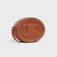 Celine Mini Oval Bag in Smooth Calfskin with Cuir Triomphe Brown