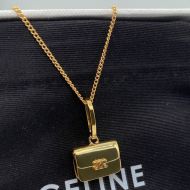Celine Separables Triomphe Bag Necklace in Brass Gold