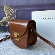 Celine Besace Crossbody Bag in Shiny Calfskin Brown