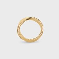 Celine Torsion Ring in Brass and Diamonds Gold
