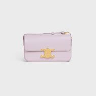 Celine Claude Shoulder Bag in Shiny Calfskin Pink