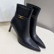 Celine Verneuil Ankle Boots Women Calfskin with Triomphe Black