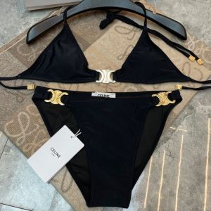 Celine Triomphe Triangle Bikini Women Cotton Black