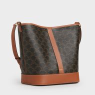 Celine Medium Bucket Bag in Triomphe Canvas Brown