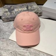 Celine Triomphe Baseball Cap in Cotton Cherry/Pink