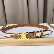 Celine Medium Triomphe Belt in Calfskin Fabric with Triomphe Allover Print Brown/White