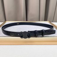 Celine Medium Triomphe Belt in Crocodile Embossed Calfskin Black