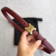 Celine Medium Triomphe Belt in Natural Calfskin Burgundy