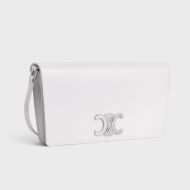 Celine Trapeze Shoulder Bag in Shiny Calfskin White