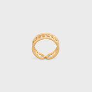 Celine Triomphe Multi Cuff Ring in Brass with Gold Finish Gold