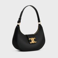 Celine Medium Ava Triomphe Bag in Smooth Calfskin Black